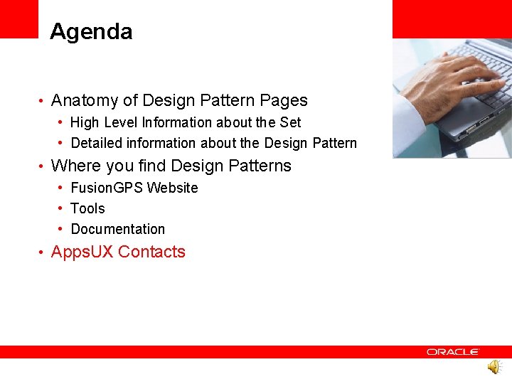 Agenda • Anatomy of Design Pattern Pages • High Level Information about the Set