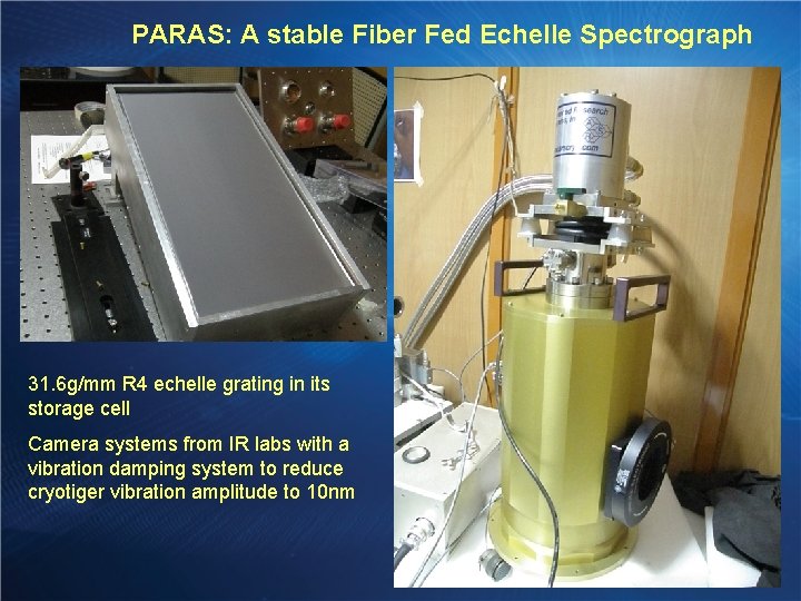 PARAS: A stable Fiber Fed Echelle Spectrograph Prism 31. 6 g/mm R 4 echelle