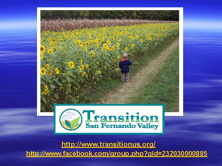 http: //www. transitionus. org/ http: //www. facebook. com/group. php? gid=232030000885 