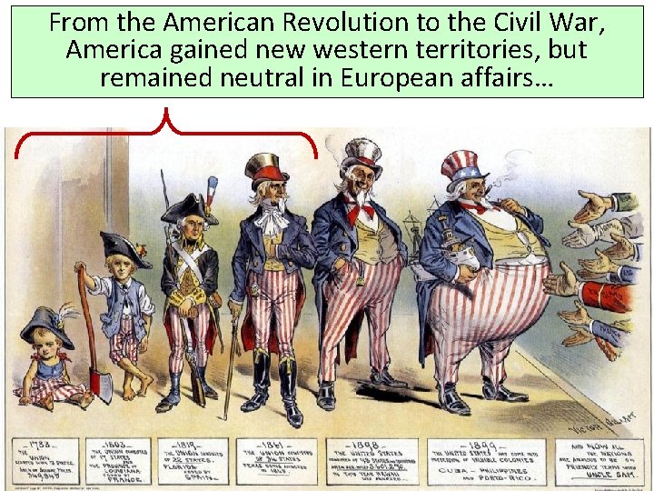 From the American Revolution to the Civil War, America gained new western territories, but