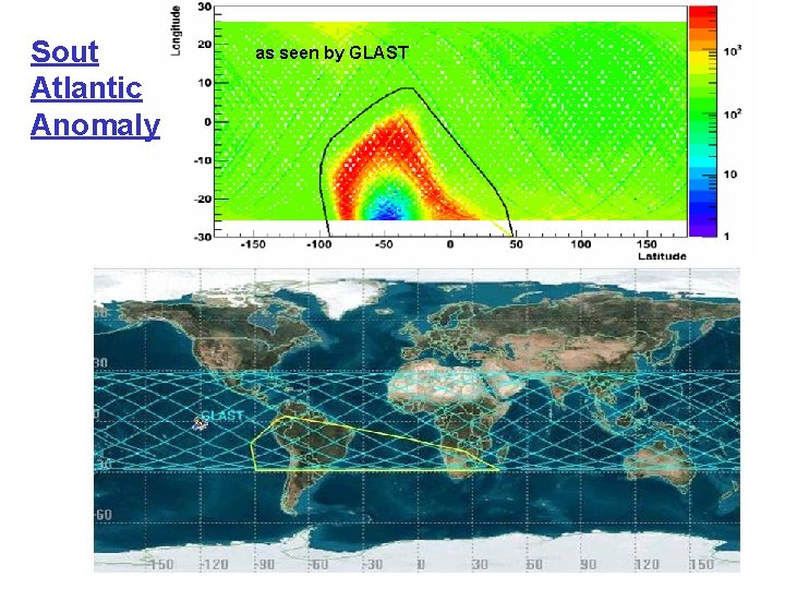 Sout Atlantic Anomaly as seen by GLAST 