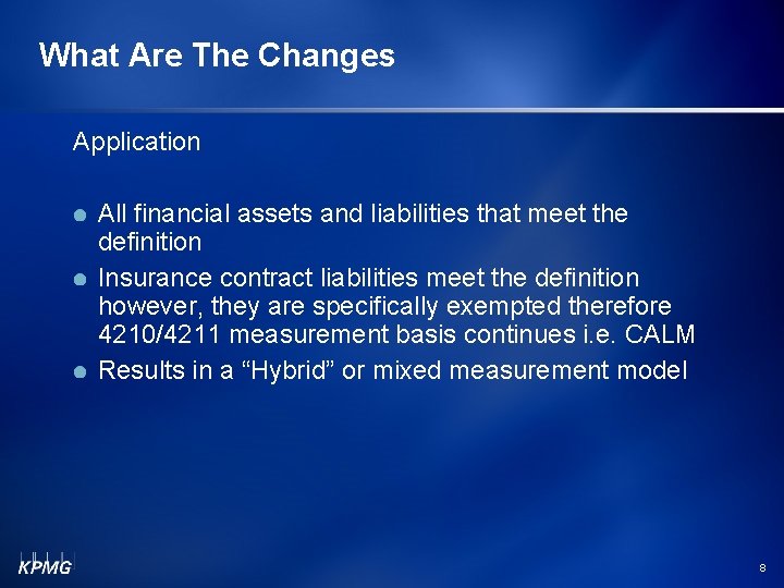 What Are The Changes Application All financial assets and liabilities that meet the definition