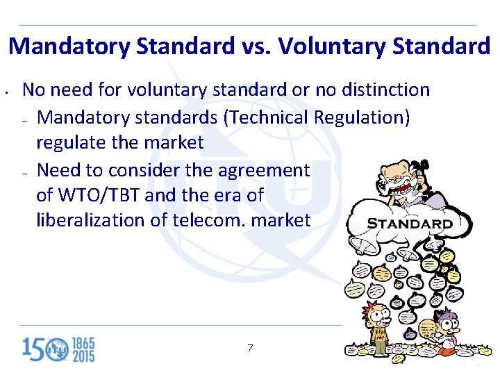 Mandatory Standard vs. Voluntary Standard • No need for voluntary standard or no distinction