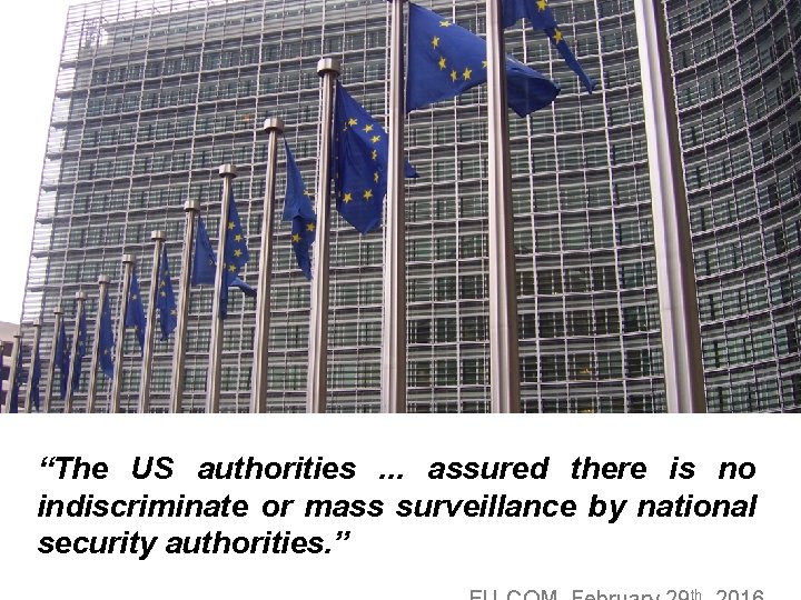 “The US authorities. . . assured there is no indiscriminate or mass surveillance by