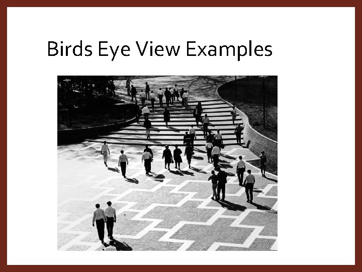 Birds Eye View Examples 