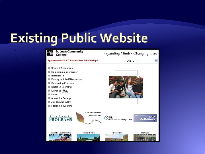Existing Public Website Existing Public Website