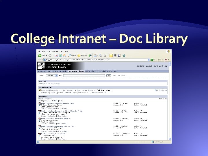 College Intranet – Doc Library College Intranet – Doc Library