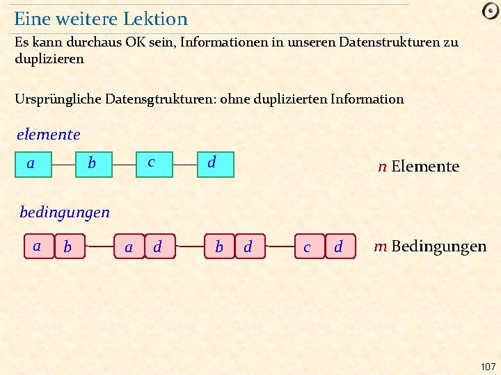 Eine weitere Lektion Es kann durchaus OK sein, Informationen in unseren Datenstrukturen zu duplizieren