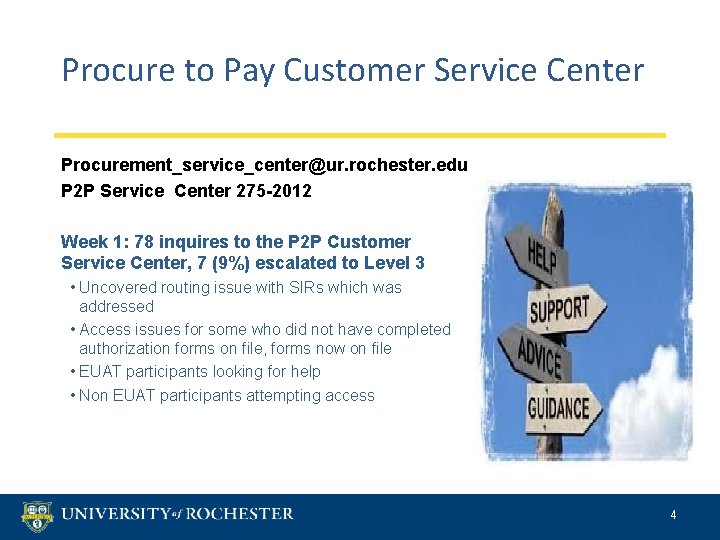 Procure to Pay Customer Service Center Procurement_service_center@ur. rochester. edu P 2 P Service Center