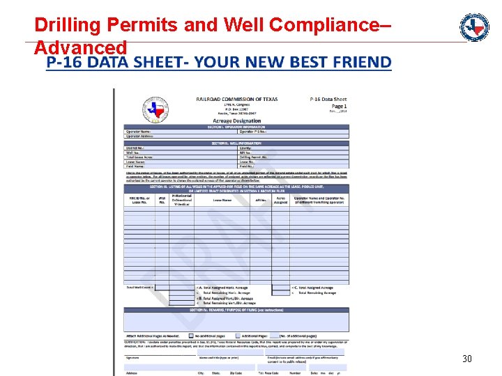 Drilling Permits and Well Compliance– Advanced 30 