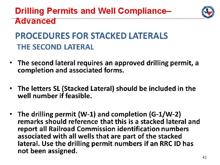 Drilling Permits and Well Compliance– Advanced 41 