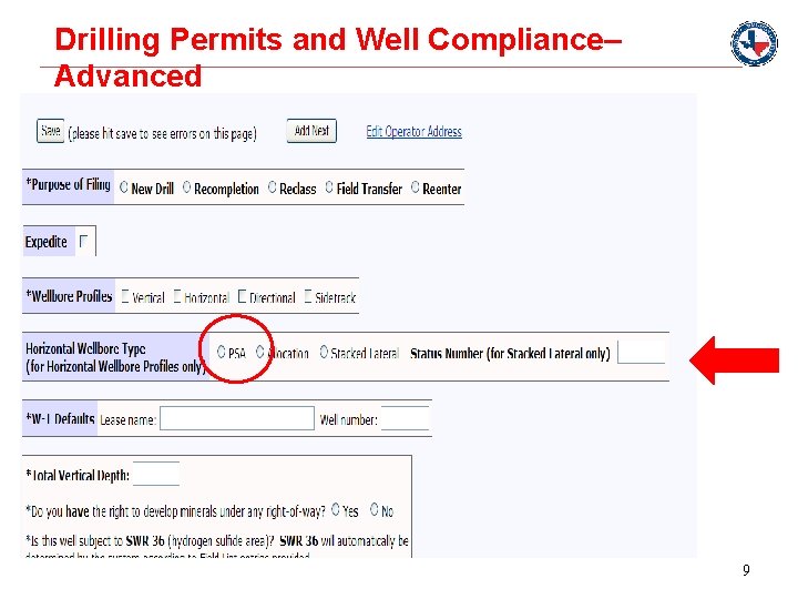Drilling Permits and Well Compliance– Advanced 9 