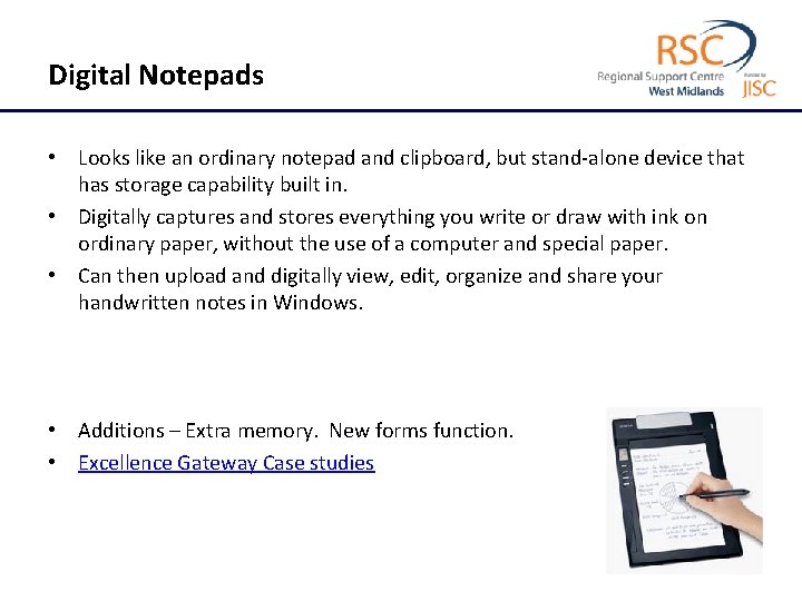 Digital Notepads • Looks like an ordinary notepad and clipboard, but stand-alone device that