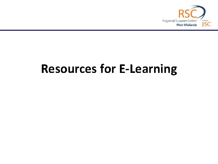 Resources for E-Learning 