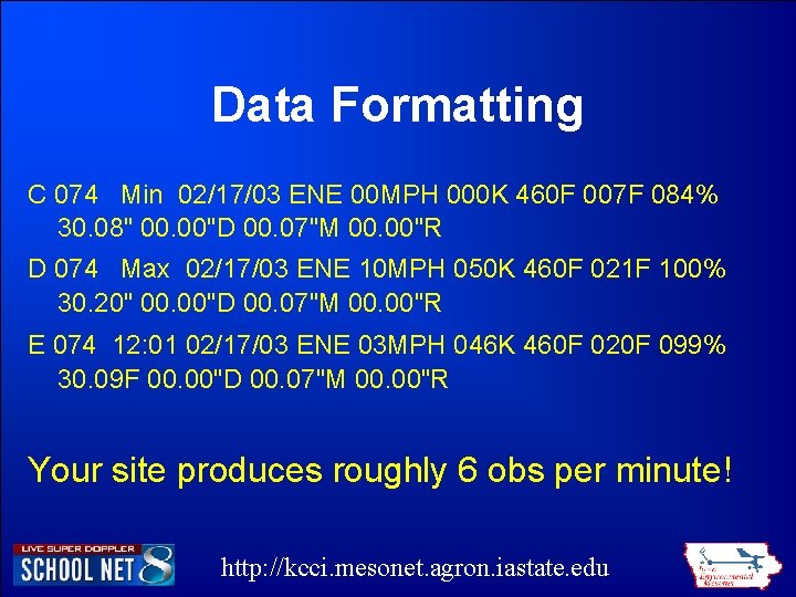 Data Formatting C 074 Min 02/17/03 ENE 00 MPH 000 K 460 F 007 Data Formatting C 074 Min 02/17/03 ENE 00 MPH 000 K 460 F 007