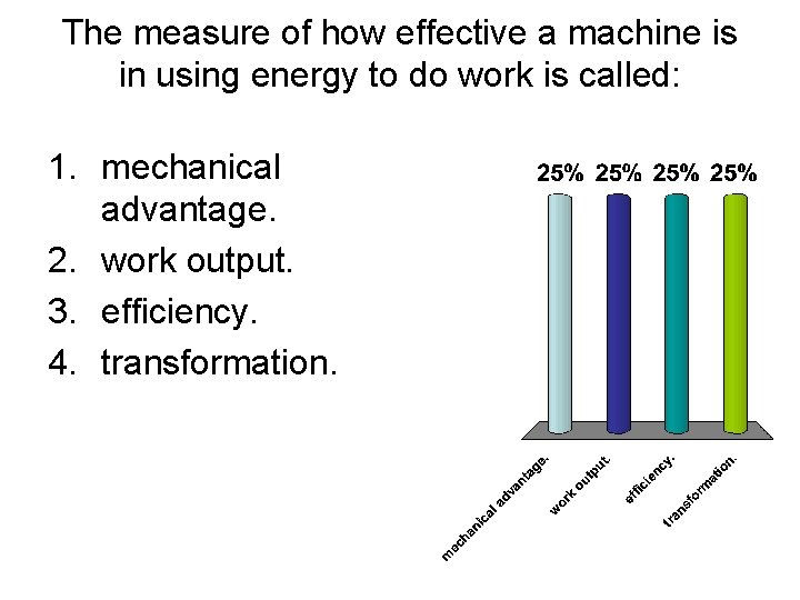 The measure of how effective a machine is in using energy to do work