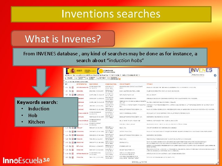 Inventions searches What is Invenes? From INVENES database , any kind of searches may Inventions searches What is Invenes? From INVENES database , any kind of searches may