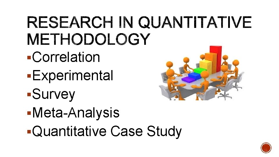 §Correlation §Experimental §Survey §Meta-Analysis §Quantitative Case Study 