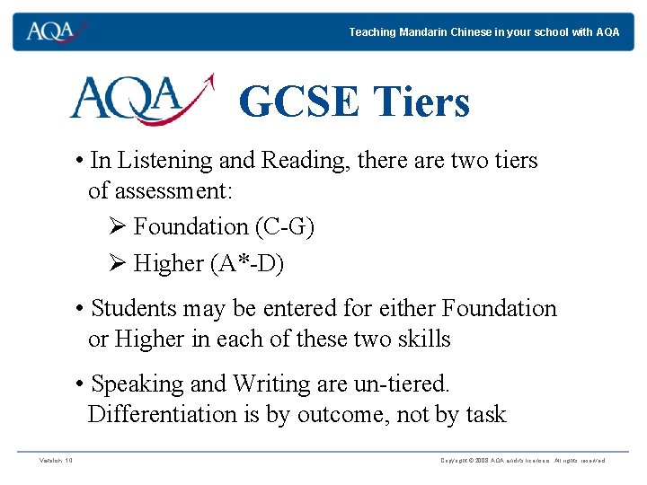 Teaching Mandarin Chinese in your school with AQA GCSE Tiers • In Listening and Teaching Mandarin Chinese in your school with AQA GCSE Tiers • In Listening and