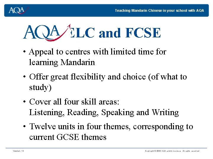 Teaching Mandarin Chinese in your school with AQA ELC and FCSE • Appeal to Teaching Mandarin Chinese in your school with AQA ELC and FCSE • Appeal to