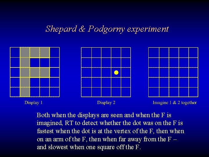 Shepard & Podgorny experiment Both when the displays are seen and when the F