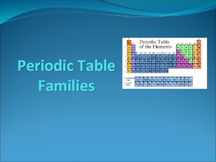 Periodic Table Families 