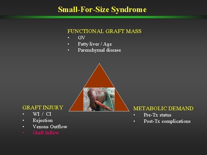 Small-For-Size Syndrome FUNCTIONAL GRAFT MASS • • • GRAFT INJURY • • WI / Small-For-Size Syndrome FUNCTIONAL GRAFT MASS • • • GRAFT INJURY • • WI /