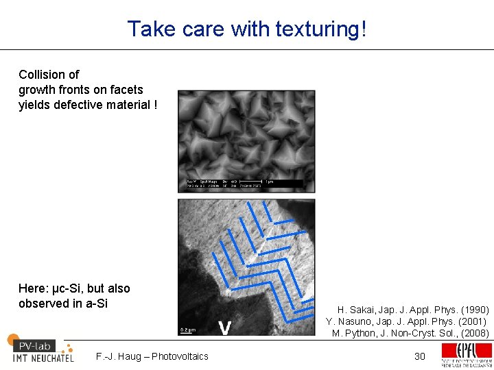 Photovoltaics F J Haug Ecole Polytechnique Fdrale De