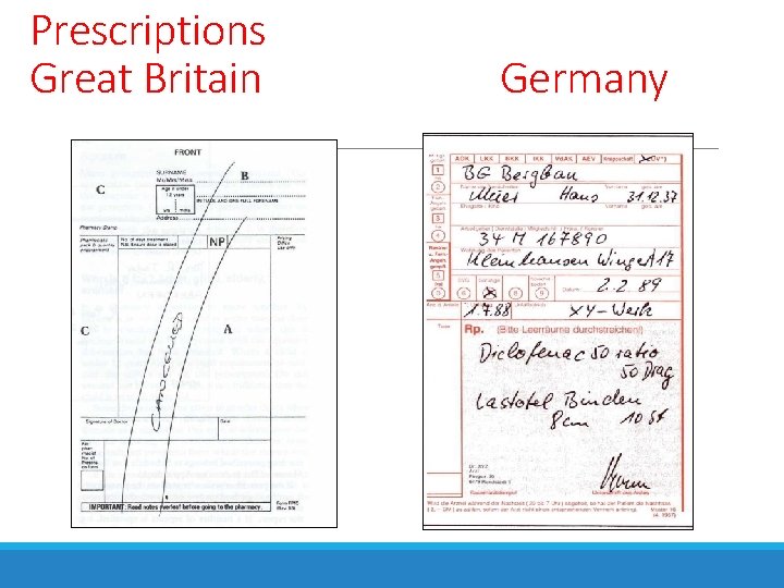 Prescriptions Great Britain Germany Prescriptions Great Britain Germany