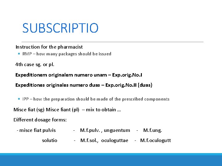 SUBSCRIPTIO Instruction for the pharmacist § RMP – how many packages should be issued SUBSCRIPTIO Instruction for the pharmacist § RMP – how many packages should be issued