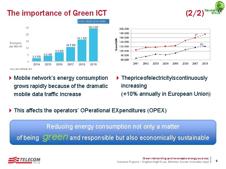 The importance of Green ICT 4 Mobile network’s energy consumption grows rapidly because of