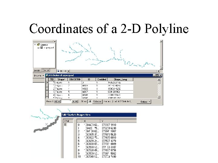 Coordinates of a 2 -D Polyline 