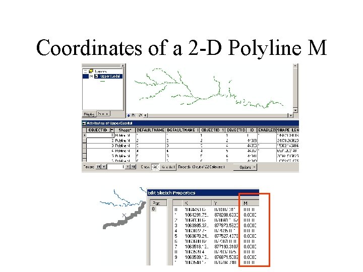 Coordinates of a 2 -D Polyline M 