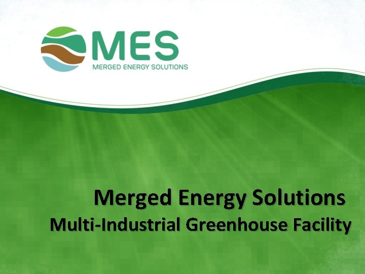 Merged Energy Solutions Multi-Industrial Greenhouse Facility 