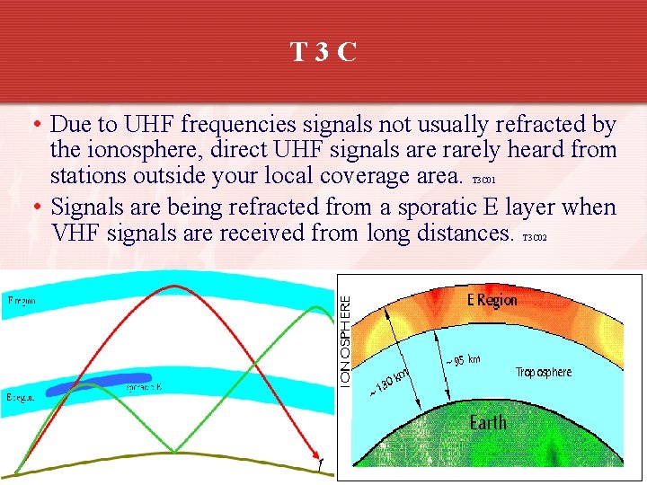 T 3 C • Due to UHF frequencies signals not usually refracted by the