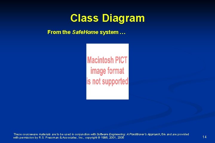 Class Diagram From the Safe. Home system … These courseware materials are to be