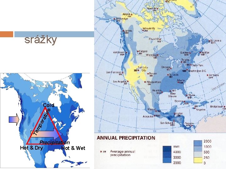 srážky Te mp era tur e Cold Precipitation Hot & Dry Hot & Wet