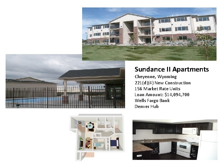 Sundance II Apartments Cheyenne, Wyoming 221(d)(4) New Construction 156 Market Rate Units Loan Amount: