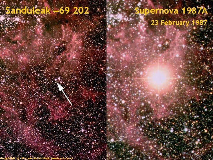 Sanduleak -69 202 Supernova 1987 A 23 February 1987 Tarantula Nebula Large Magellanic Cloud