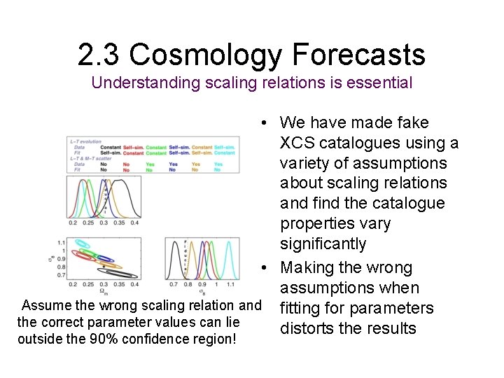 2. 3 Cosmology Forecasts Understanding scaling relations is essential • We have made fake