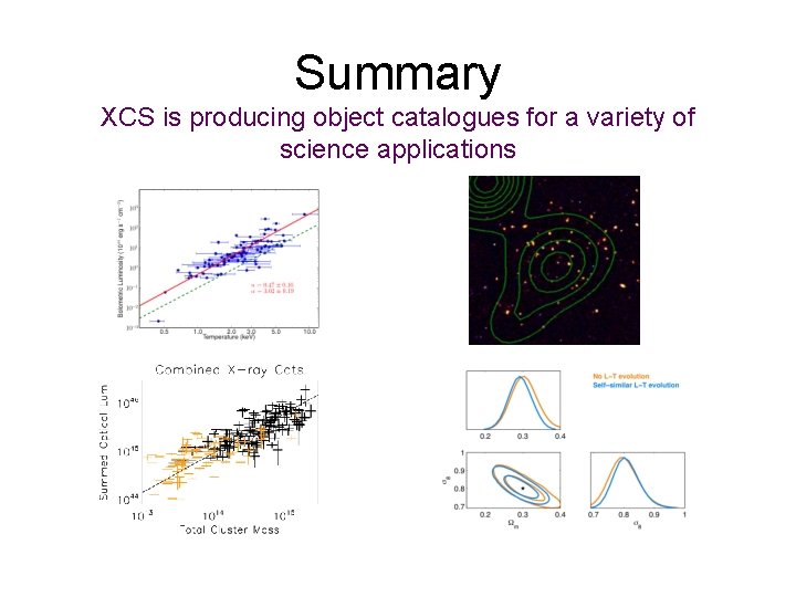 Summary XCS is producing object catalogues for a variety of science applications 