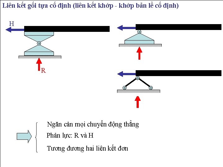 Liên kết gối tựa cố định (liên kết khớp - khớp bản lề cố