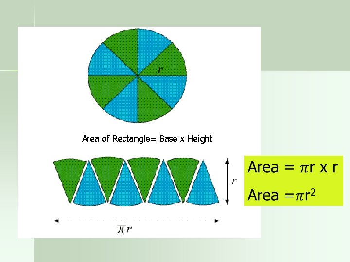 Area of Rectangle= Base x Height 