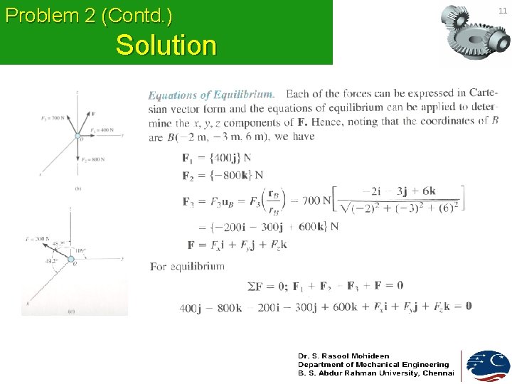 Problem 2 (Contd. ) Solution 11 Problem 2 (Contd. ) Solution 11
