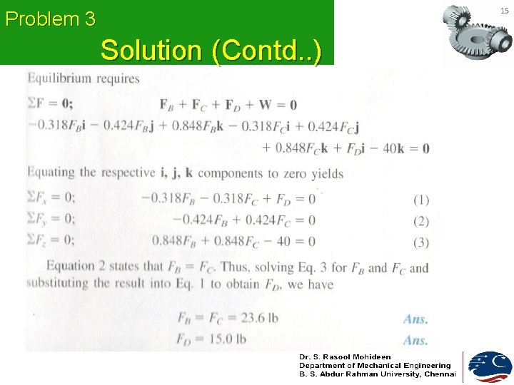 15 Problem 3 Solution (Contd. . ) 15 Problem 3 Solution (Contd. . )