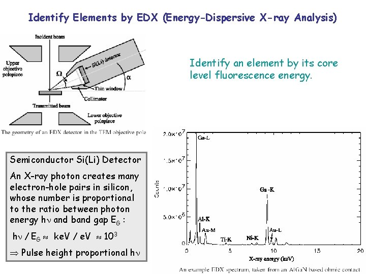 Identify Elements by EDX (Energy-Dispersive X-ray Analysis) Identify an element by its core level