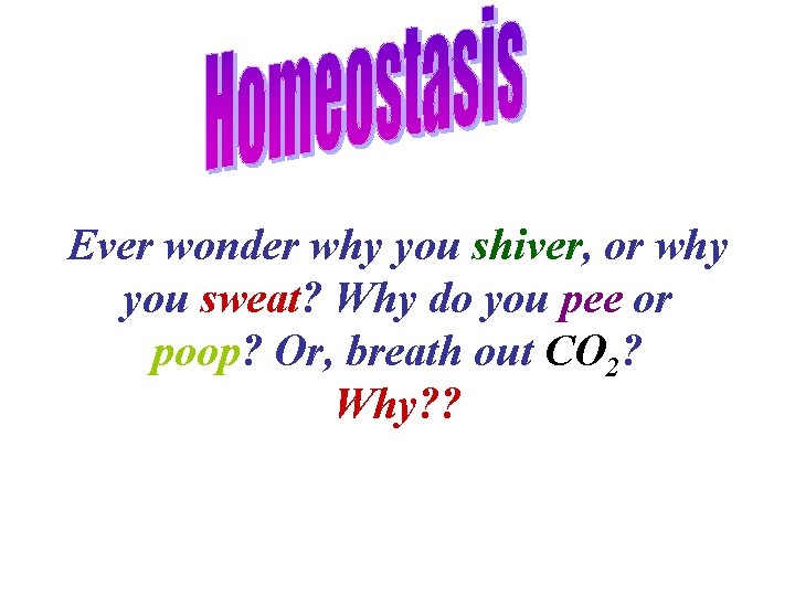 Ever wonder why you shiver, or why you sweat? Why do you pee or