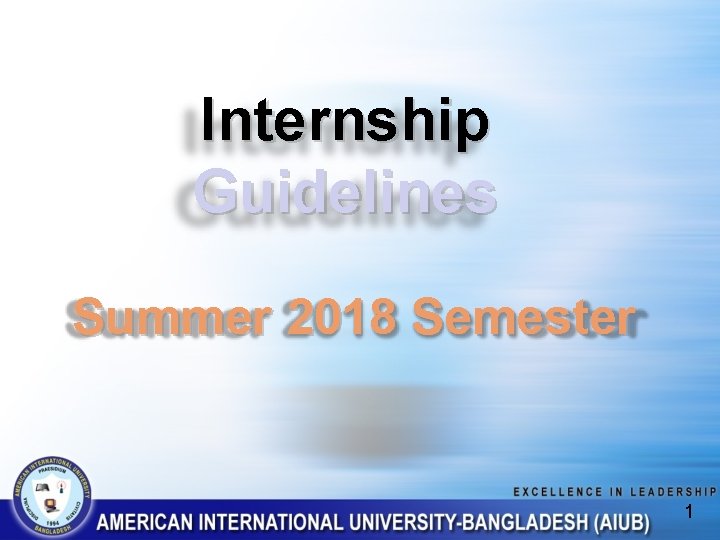 Internship Guidelines Summer 2018 Semester 1 