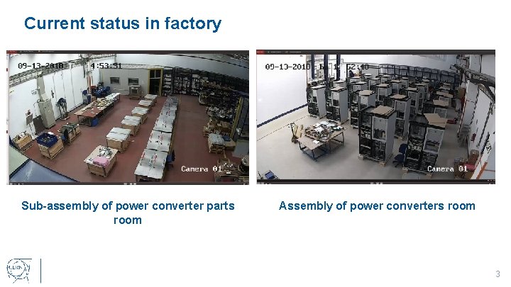 Current status in factory Sub-assembly of power converter parts room Assembly of power converters