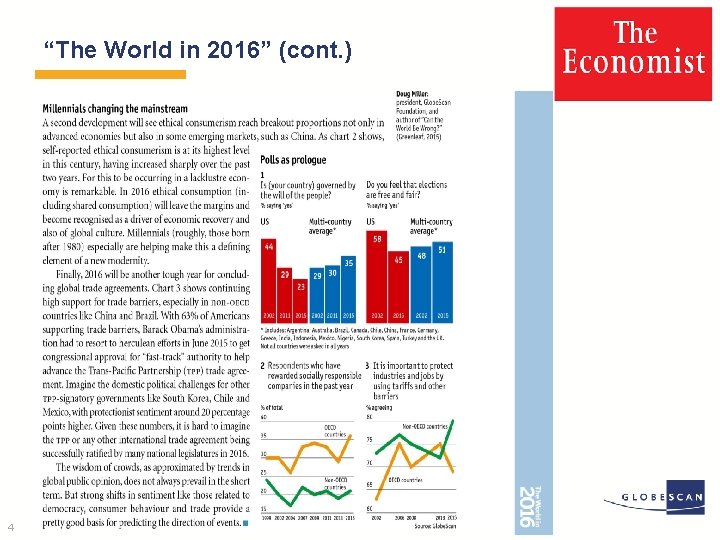 “The World in 2016” (cont. ) 4 